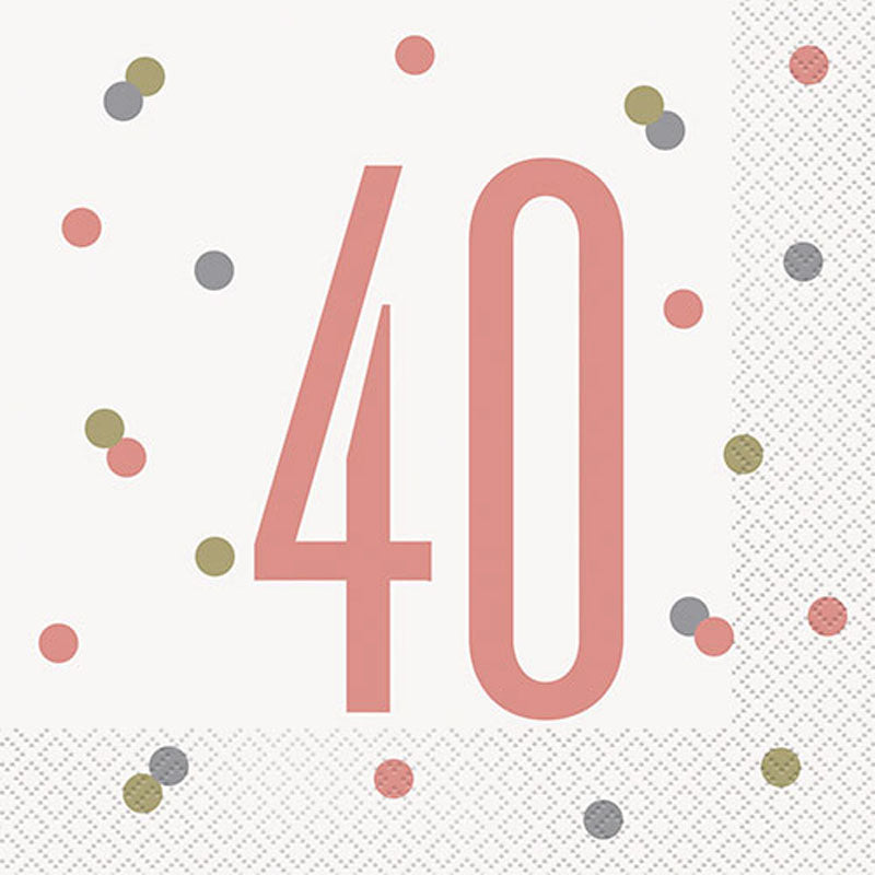 40-Årsdag servietter, 16 stk