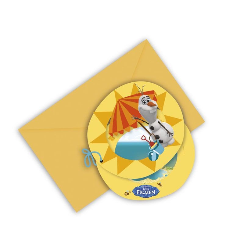 Frozen Tema Invitasjoner, 6 stk