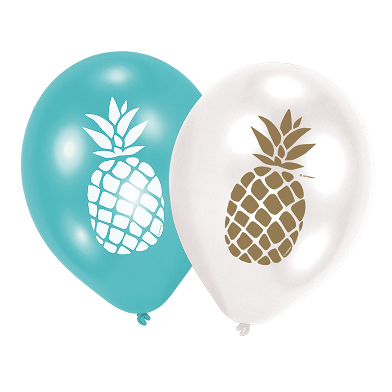 Ballonger, Grønn, Hvit, Annanas 6 stk