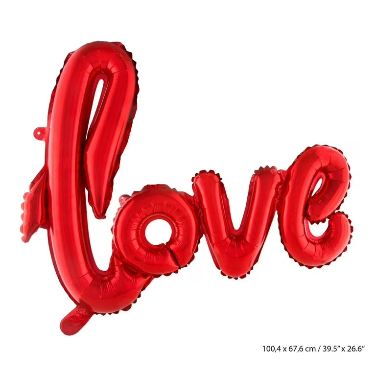 Love Foliaballong Banner, Rød