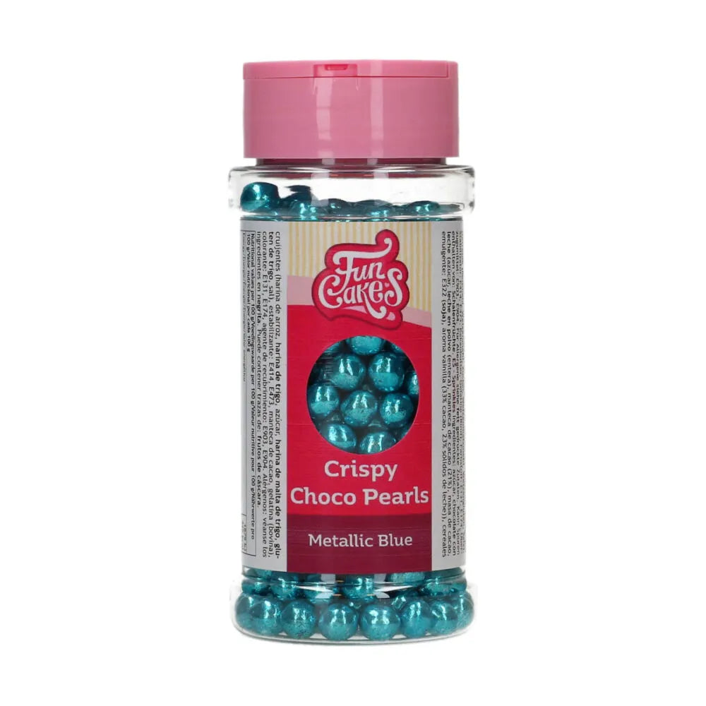 Strøssel, Blå Metallic Sjokolade Perler, 60g
