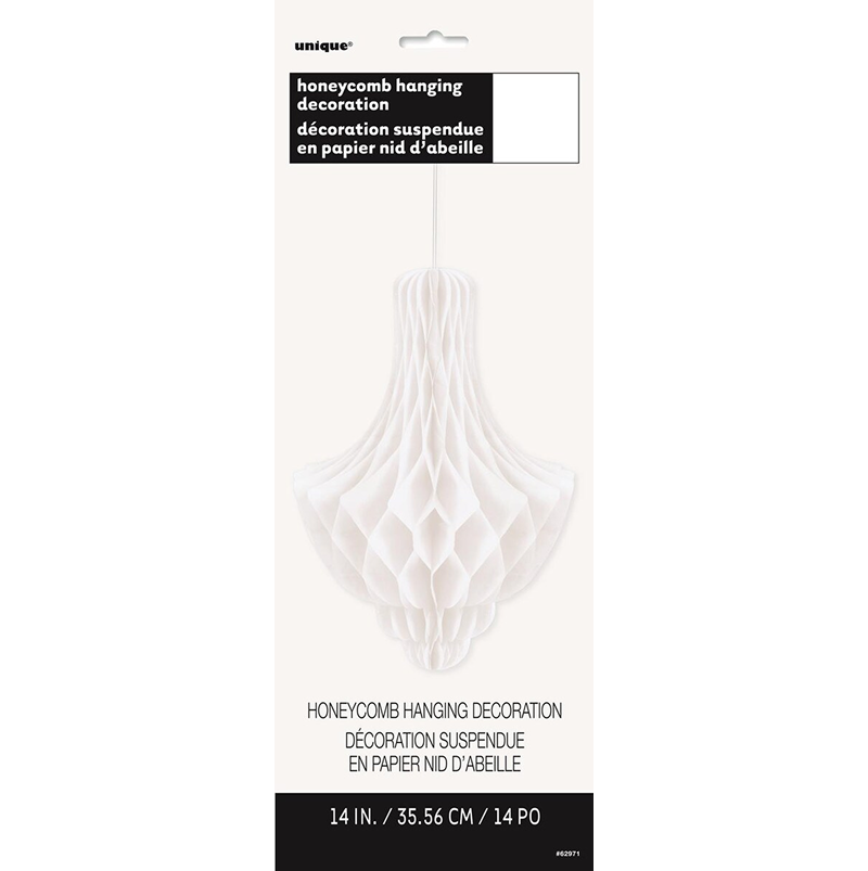 Hvit Honeycomb Lysekrone Dekorasjon, 1 stk