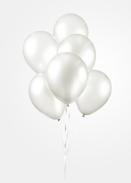 Ballonger, Pearl white, 10 stk