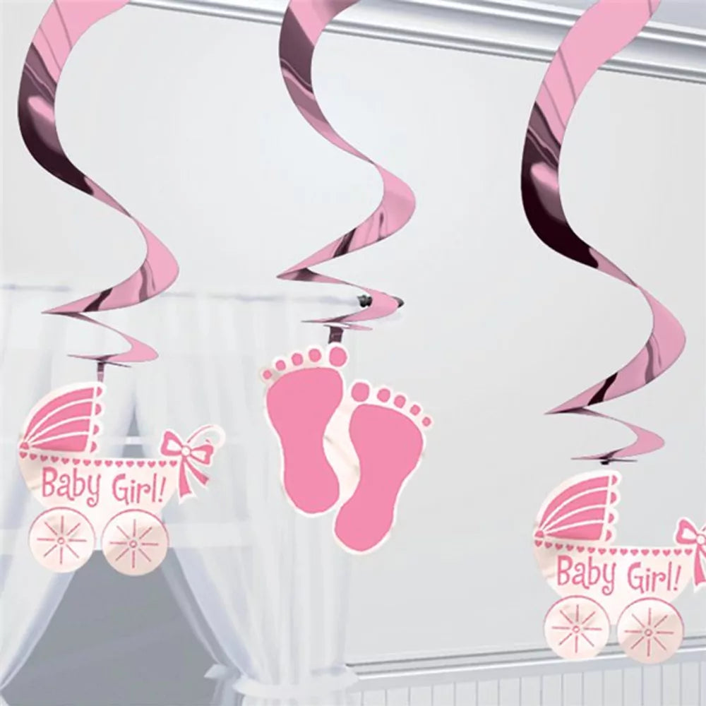 Baby Girl Baby Shower, Swirl Dekorasjoner