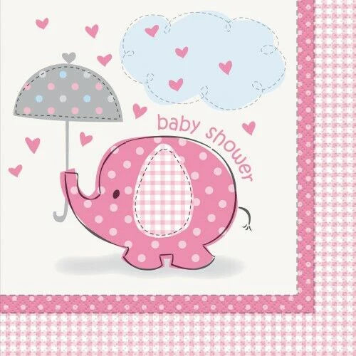 Babyshower Jente Servietter, 16 stk
