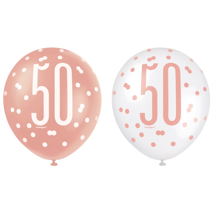 50-Årsdag Ballonger, 6 stk.