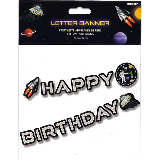 Space, Happy Birthday Banner, 2m