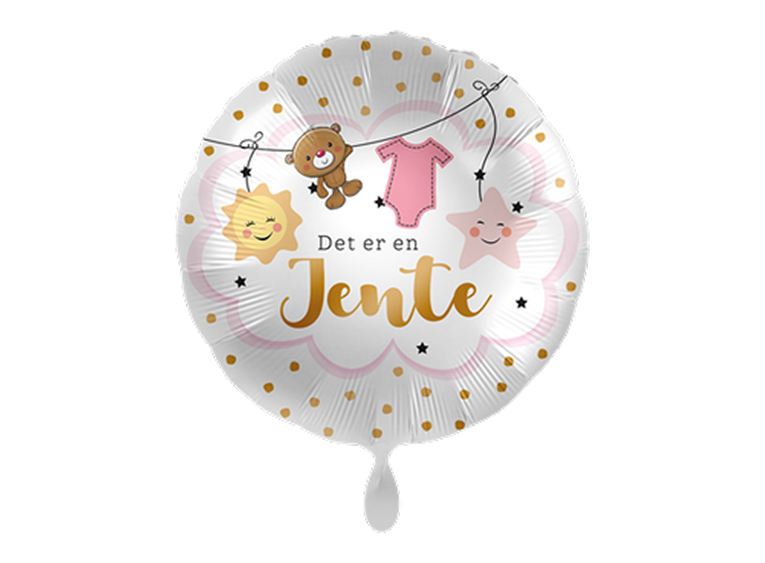 "Det er en Jente" Folieballong, Baby Rosa, 43cm