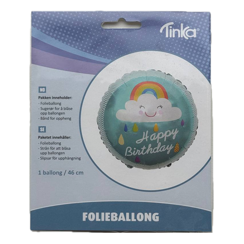 Regnbue Folieballong, 46cm