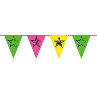 Party Flaggbanner, Rosa, Gul, Grønn, 6m