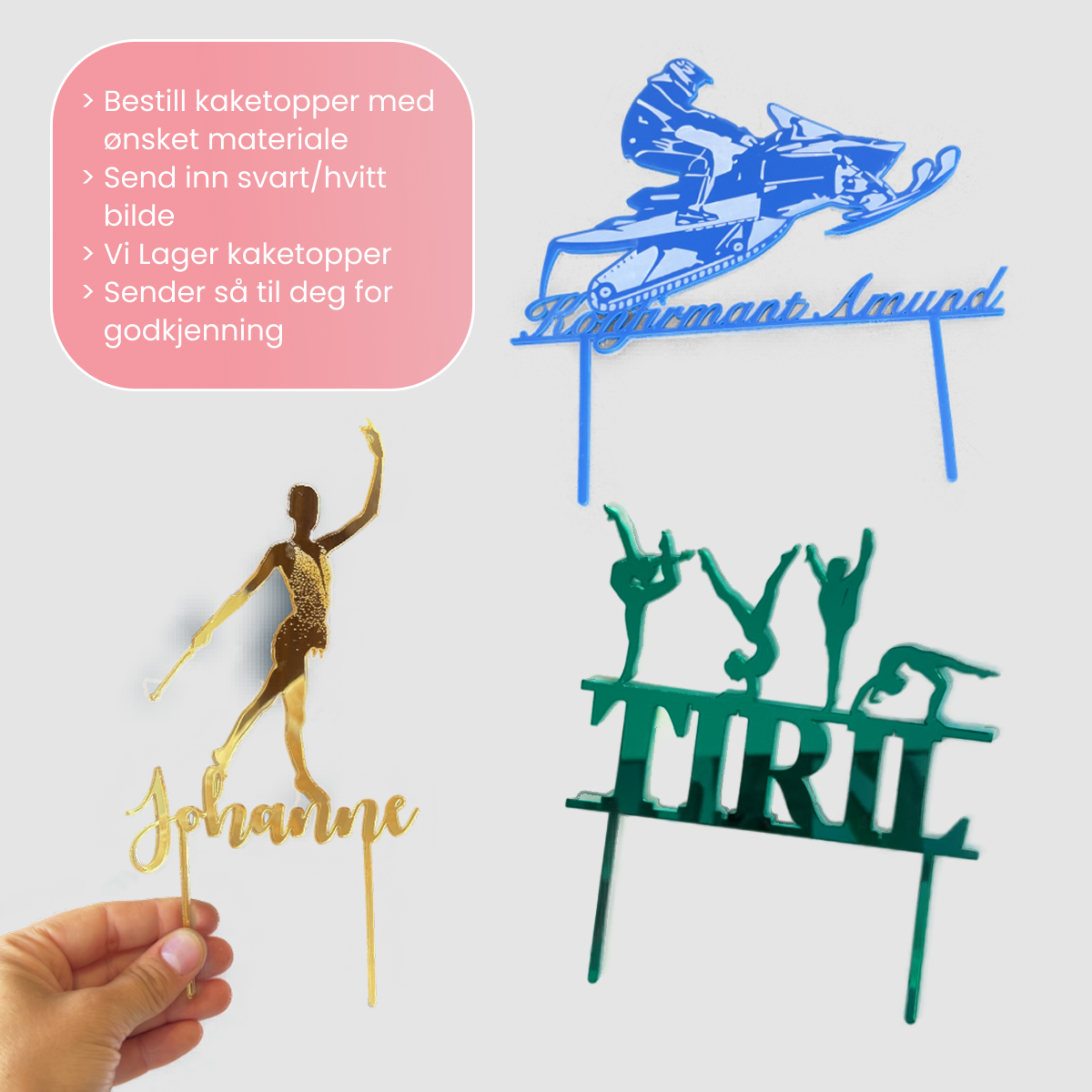 Kaketopper, Ønsker du eget design?