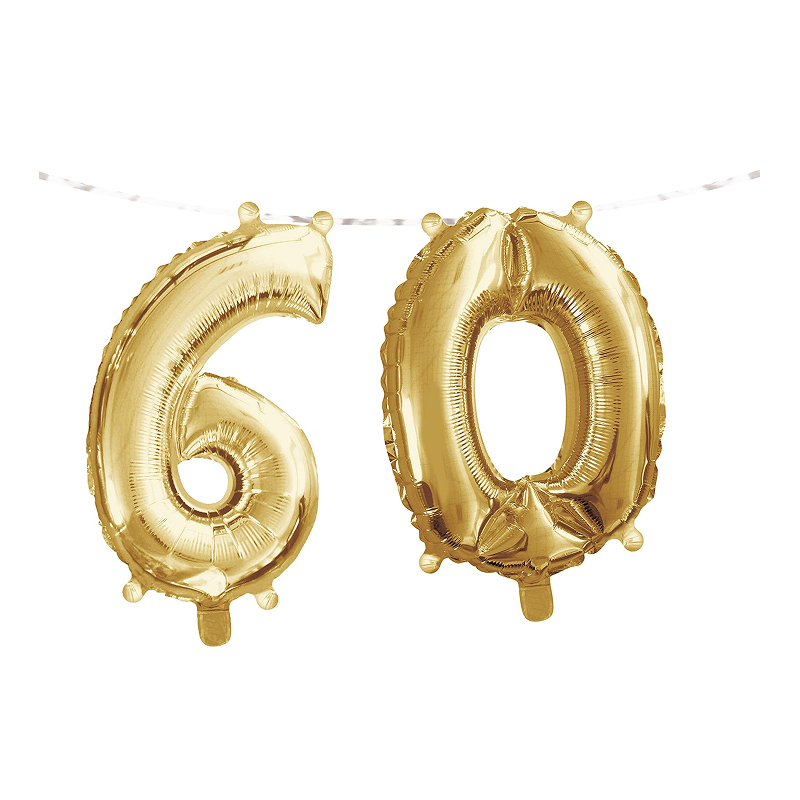 Tallballong Gull "60" Hengende banner 40 cm