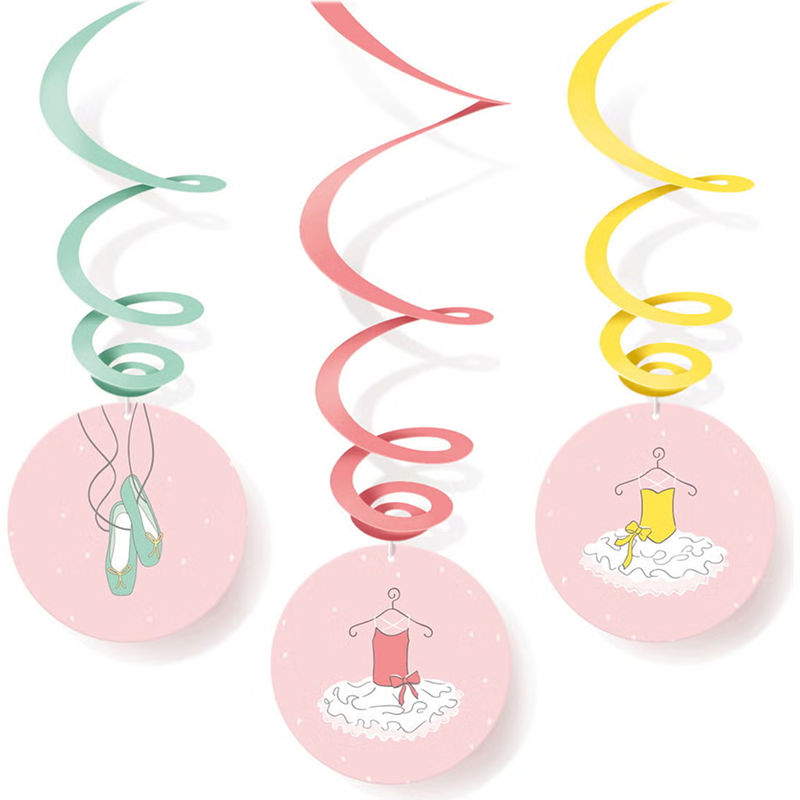 Spiralvirvel Ballerina Dekorasjoner, 6 stk