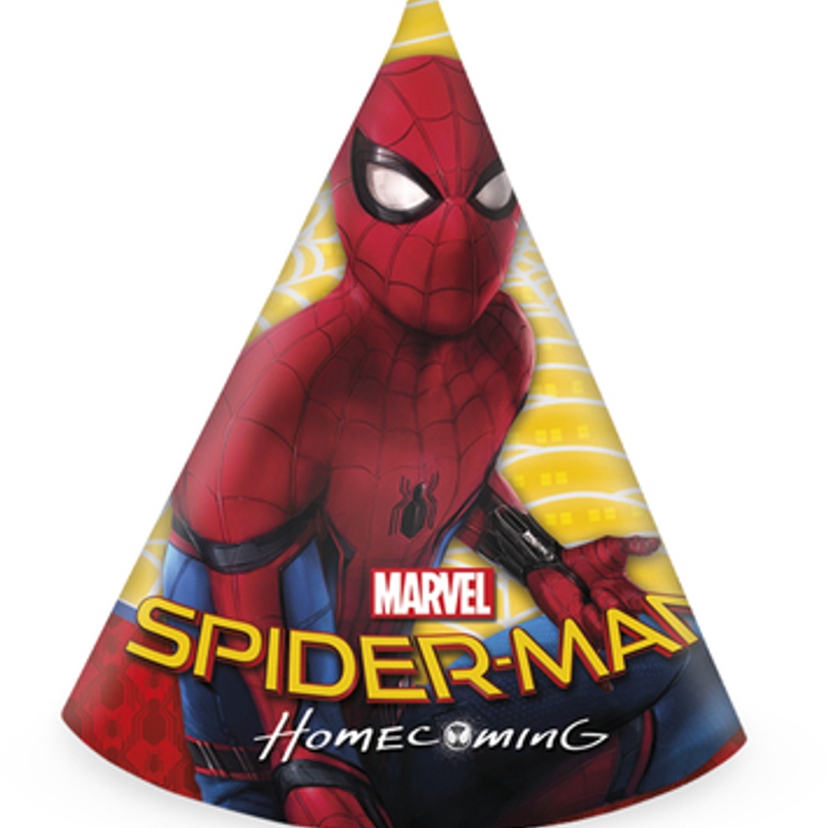 Spiderman Homecoming Partyhatter, 6 stk