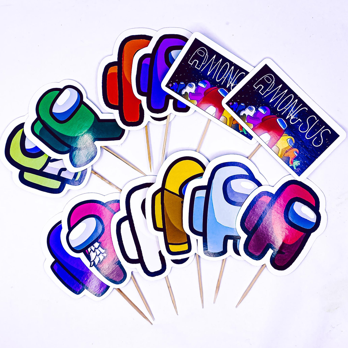 Among Us Figurer Toppers, 8 stk