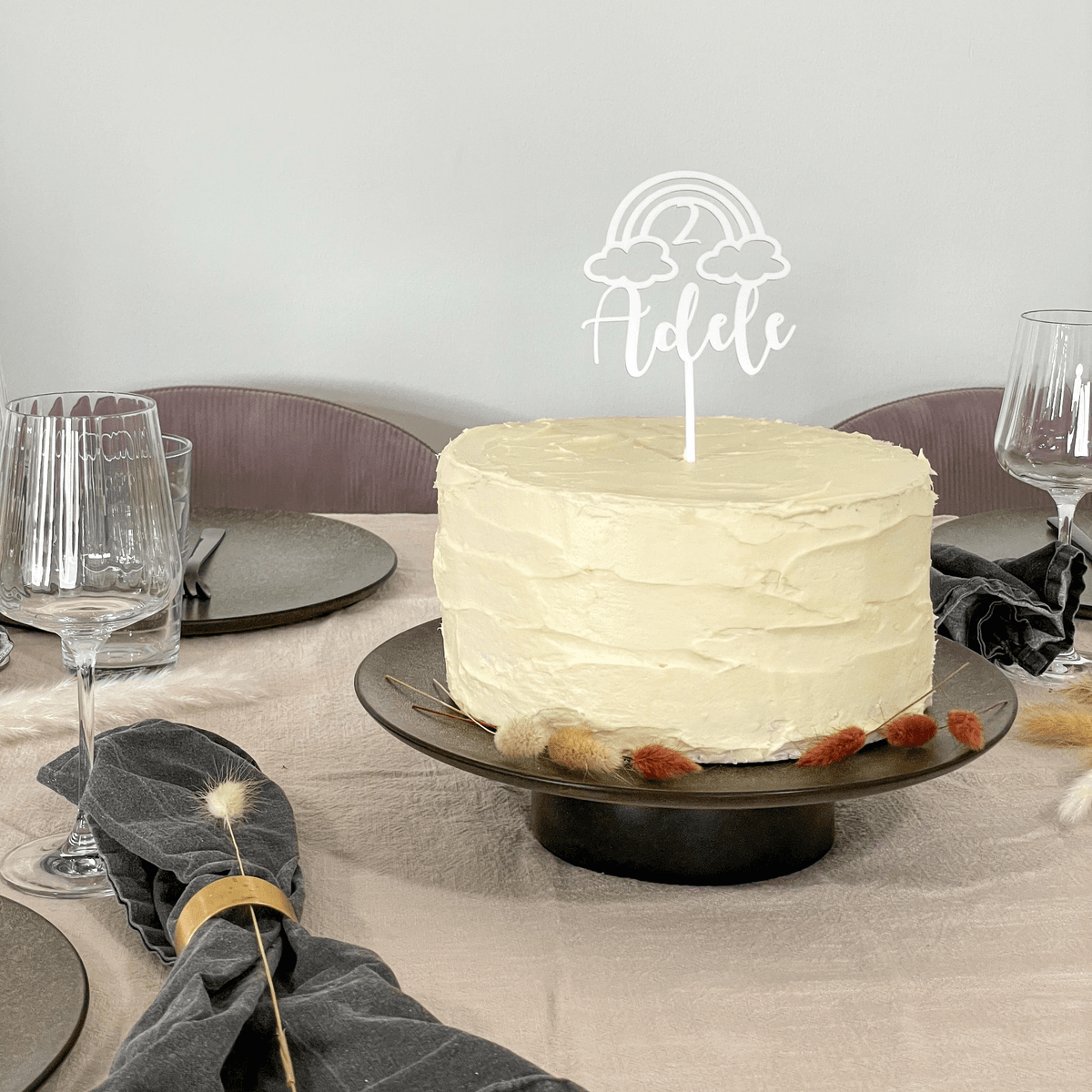 Kaketopper Regnbue m/ Navn og Alder