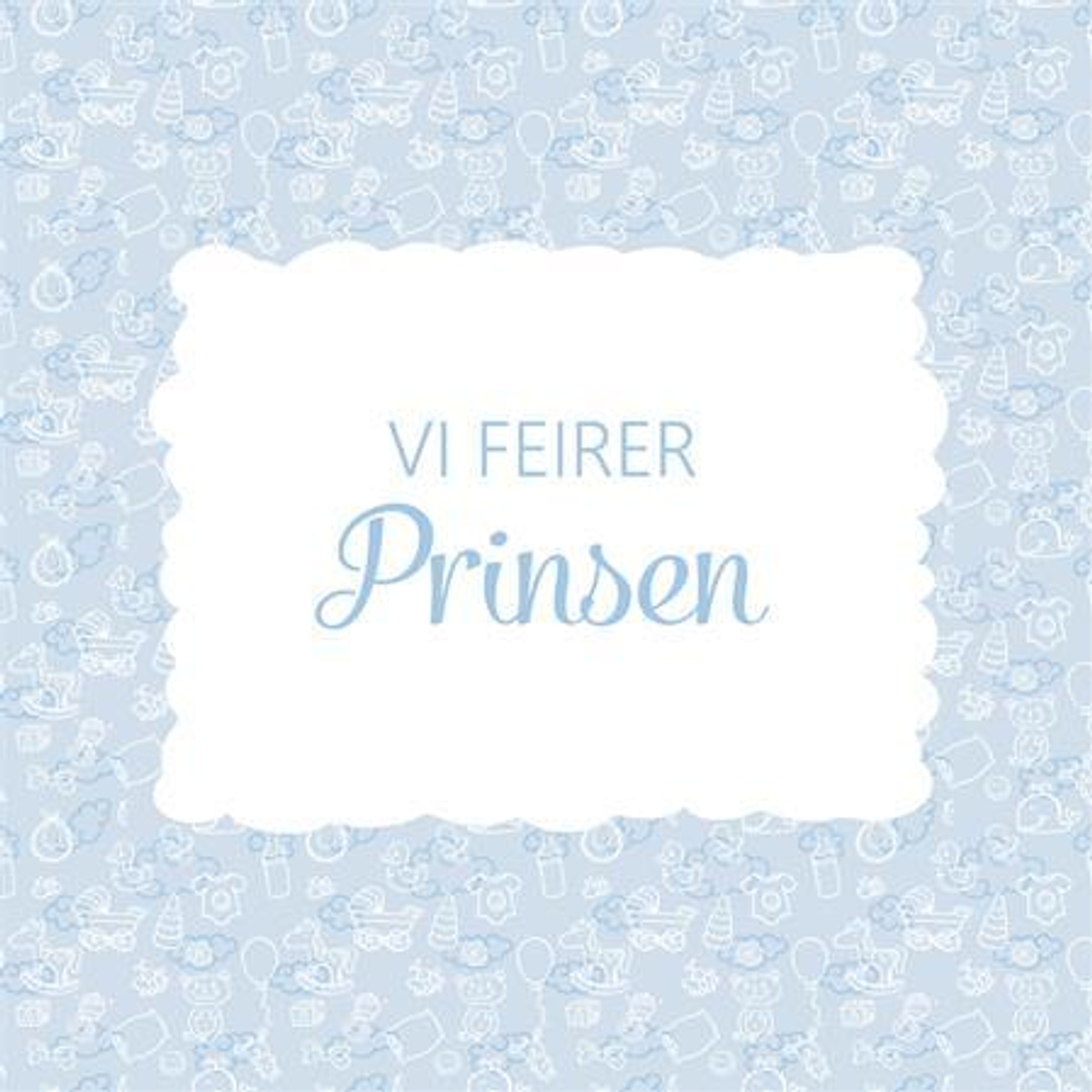 "Vi feirer Prinsen" Servietter Blå, 20 stk