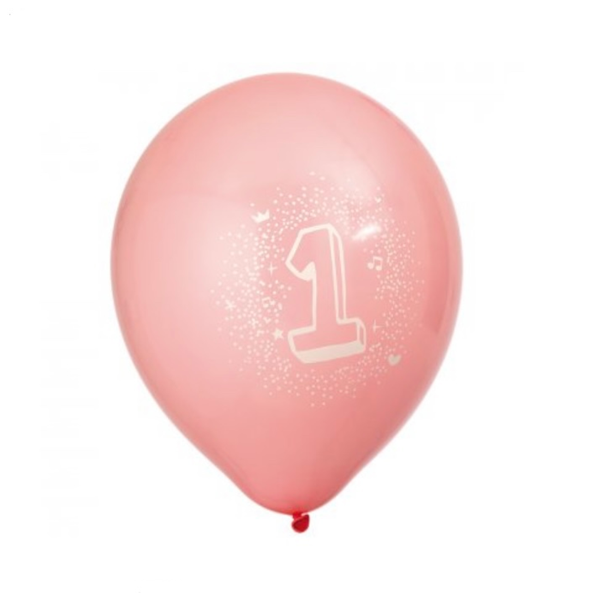 Gummiballonger - 1 år, Rosa, 6 stk