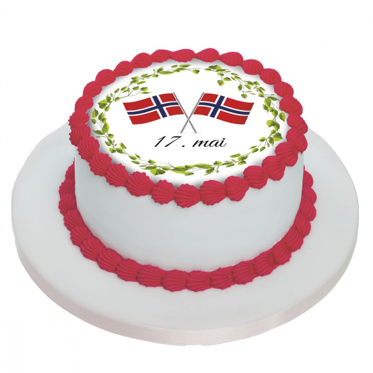 17.Mai Kakebilde, Sukkerpapir, 20 cm