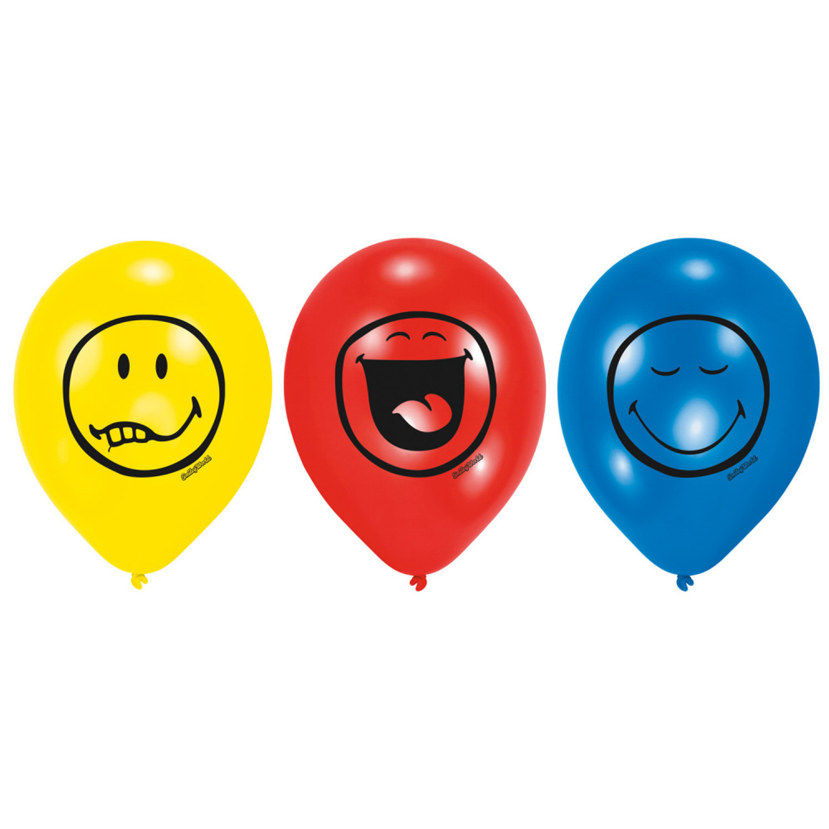 Emoji Smiley Ballonger 2, 6 stk