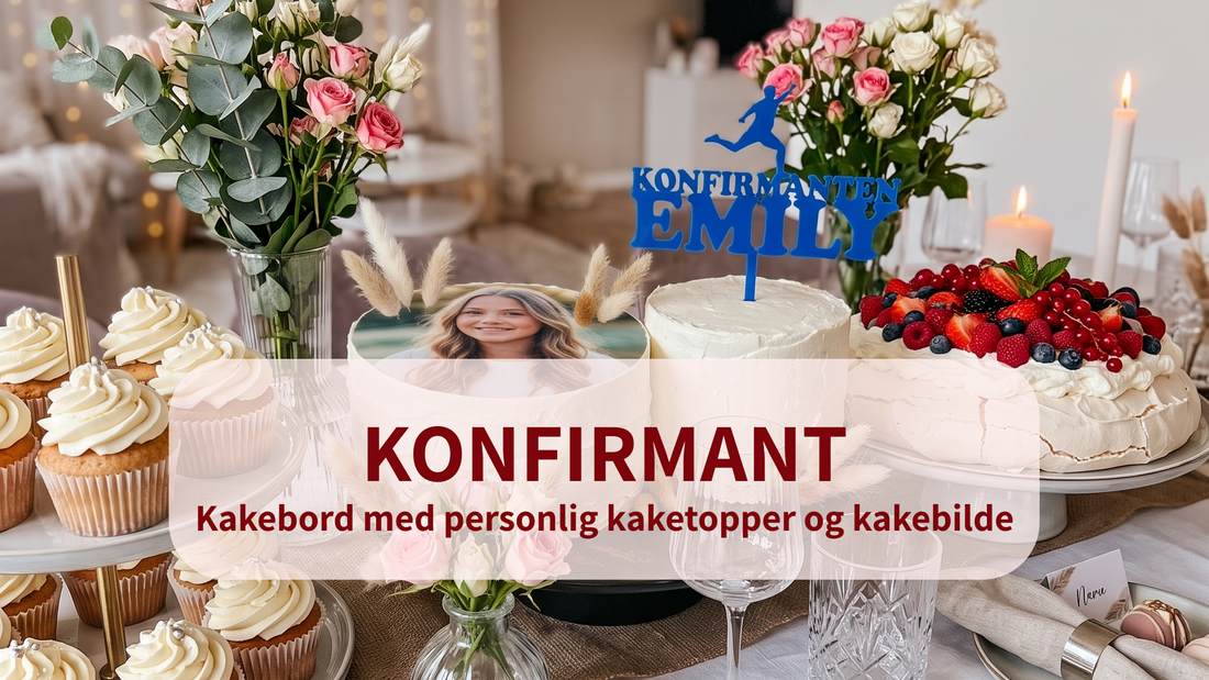 Konfirmantkake med personlig kaketopper – gjør festen uforglemmelig