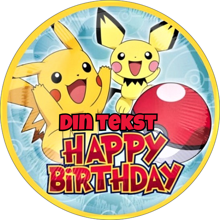 Pokemon Happy Birthday Spiselig Kakebilde
