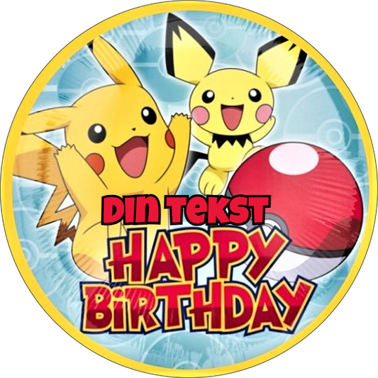 Pokemon Happy Birthday Spiselig Kakebilde