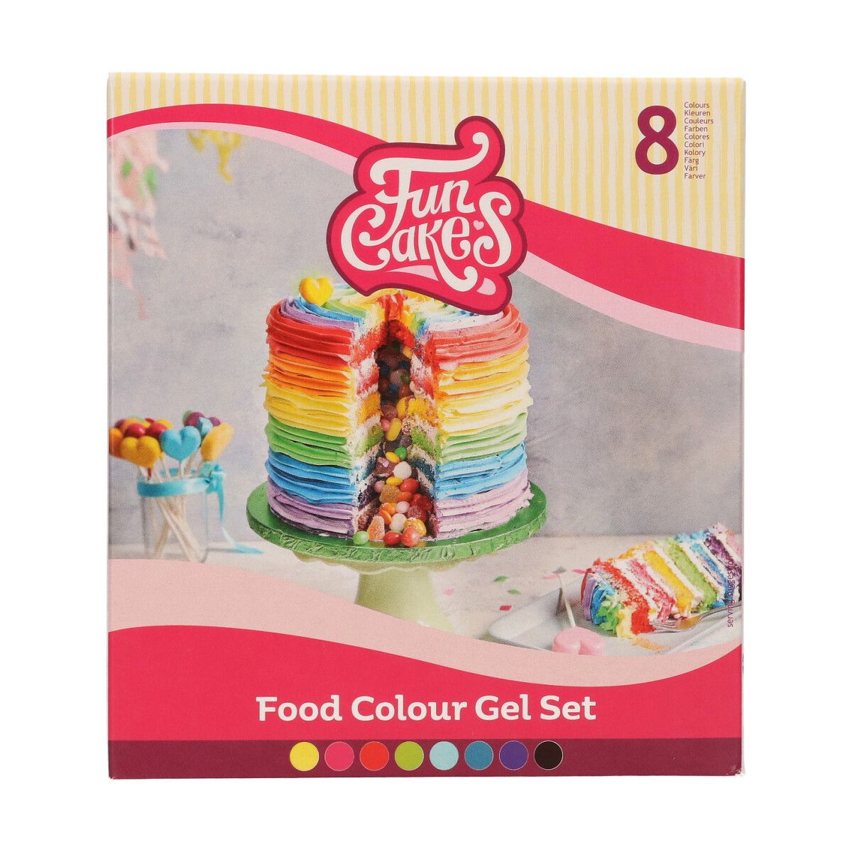 Gel Konditorfarge, Set, 8 stk.