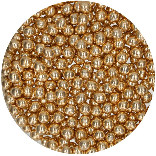 Strøssel, Gull Metallic Sjokolade Perler, 60g