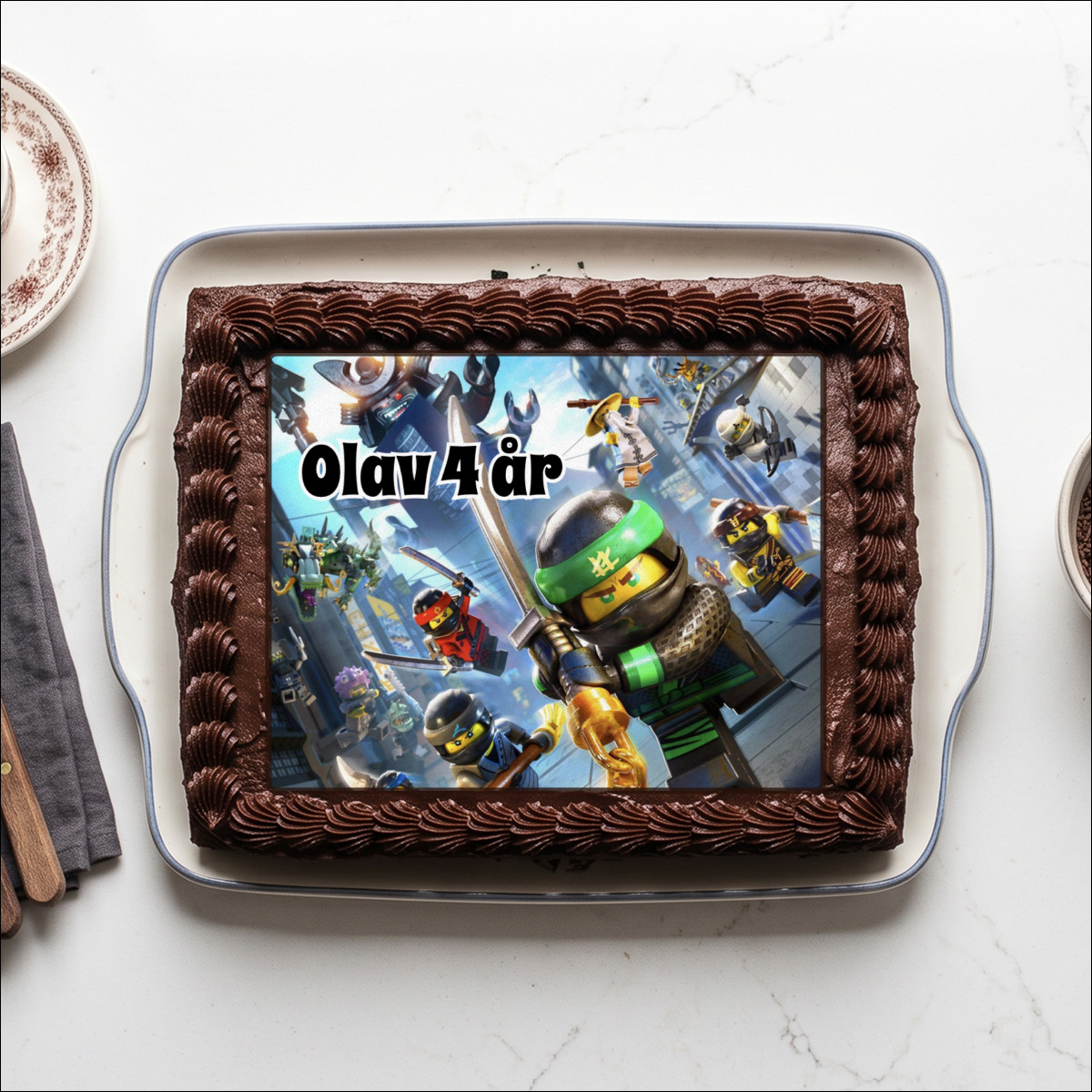 Ninjago Kakebilde Spiselig Firkantet A4/A5