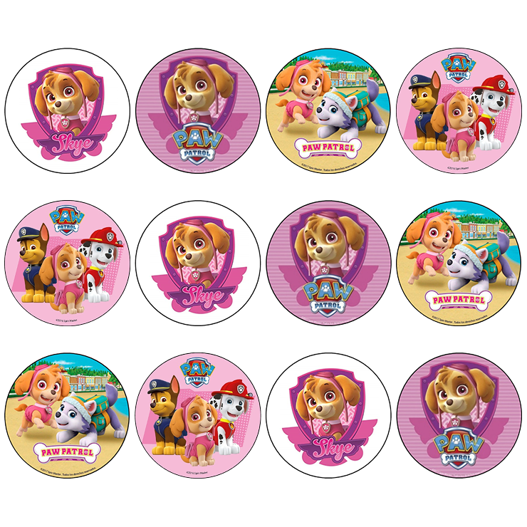 Paw patrol Skye, Muffinsbilder 12 stk