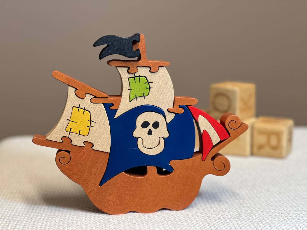 Piratskip Puslefigur i tre