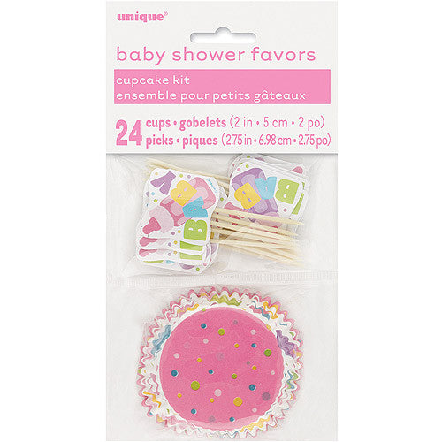 Muffinsformer Og Kaketoppere, Jente Babyshower, 24 stk