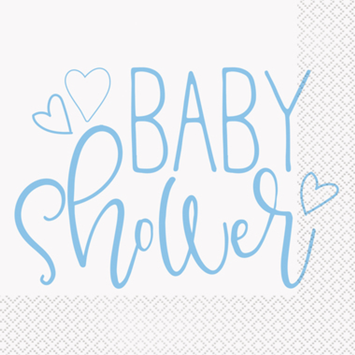 Blue Hearts, Baby Shower,servietter, 16 stk