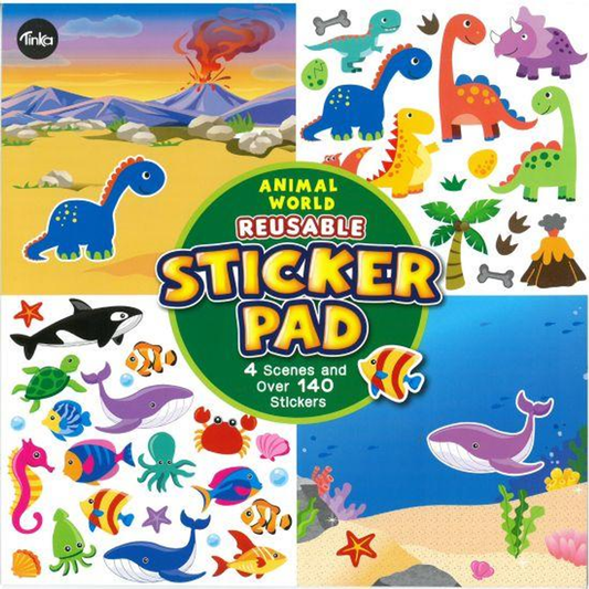 Sticker Pad, Dinosaur, 140 stk