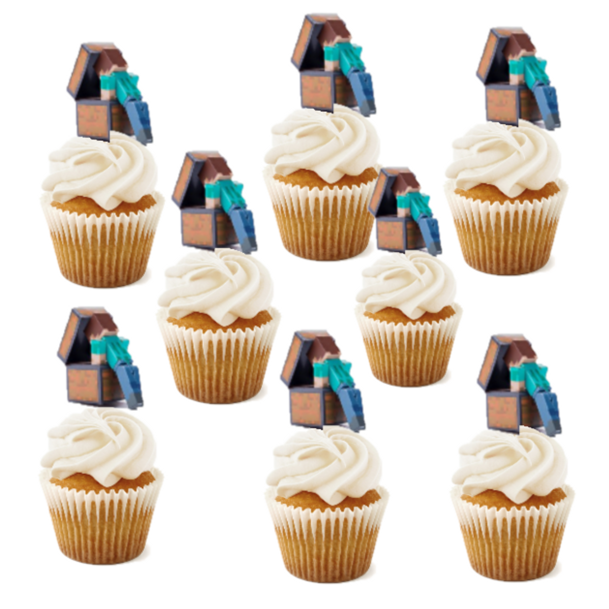 Minecraft Cupcakebilder,9 stk