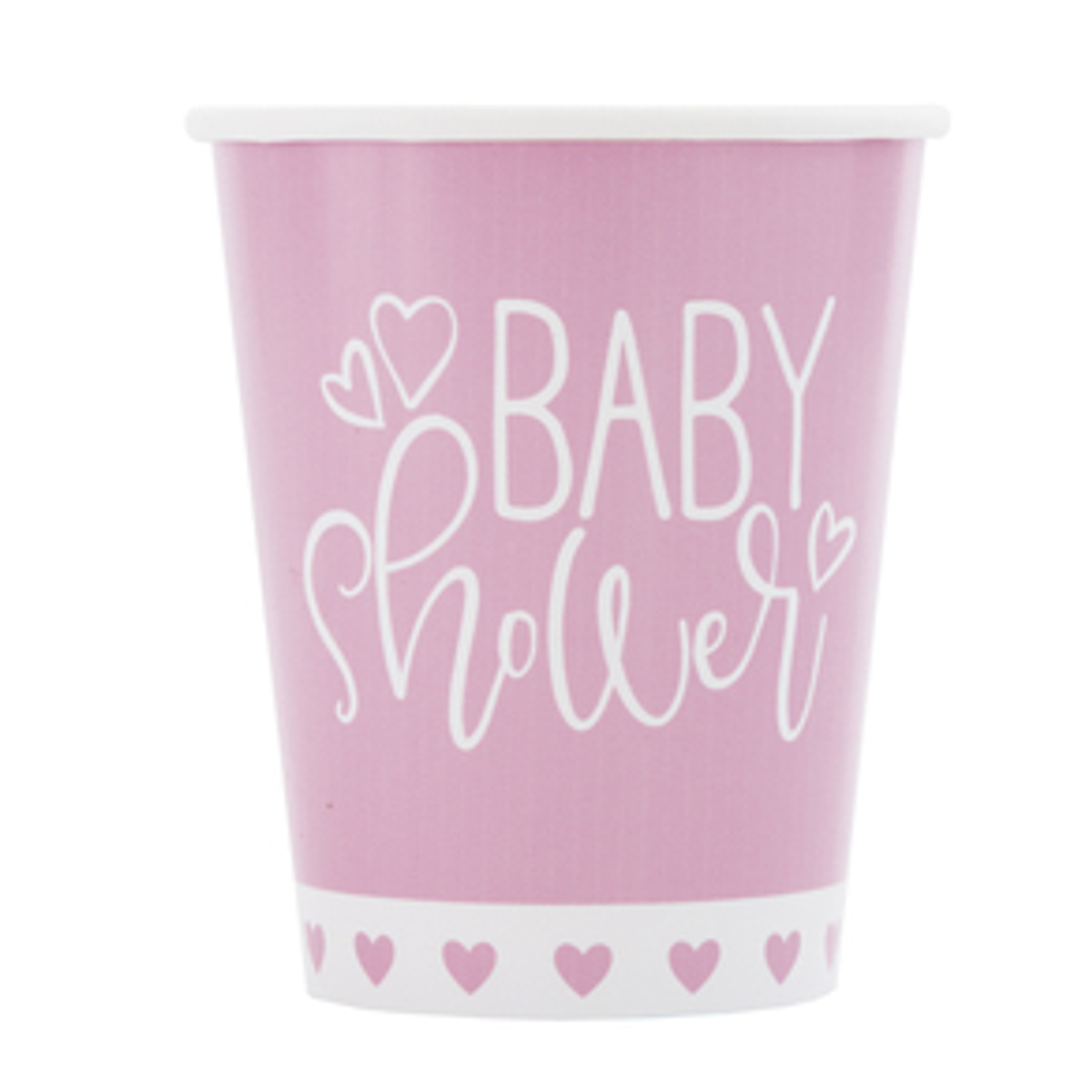 Pink Hearts, Baby Shower,kopper, 8stk