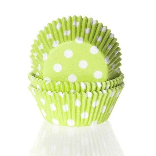 Limegrønn Polka Dots, Cupcakeformer, 50stk