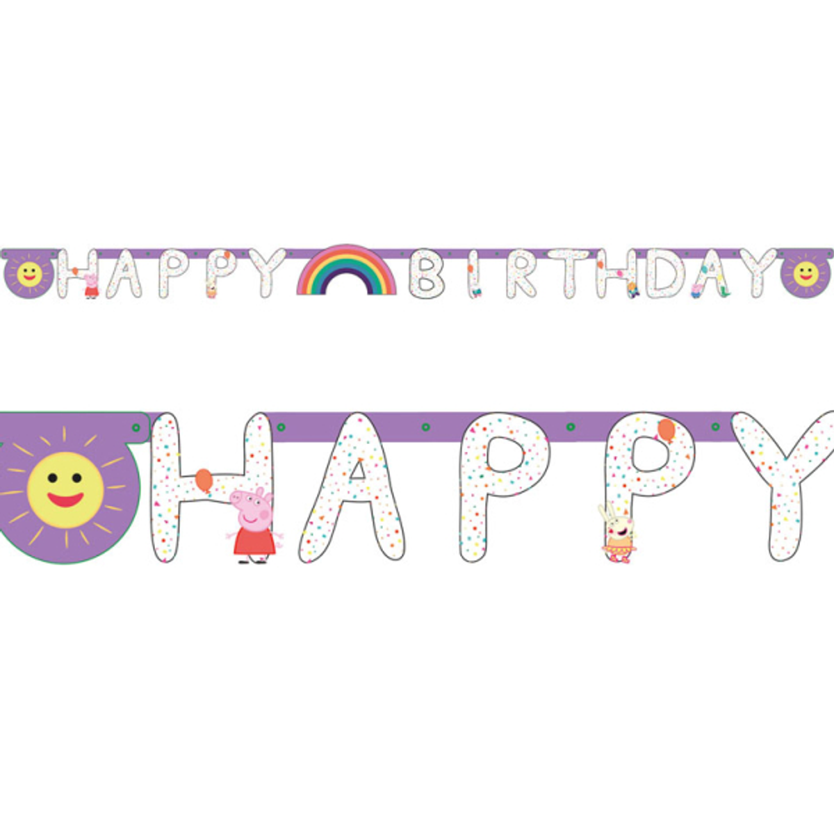 Peppa Gris, Happy Birthday banner, 2,2 meter