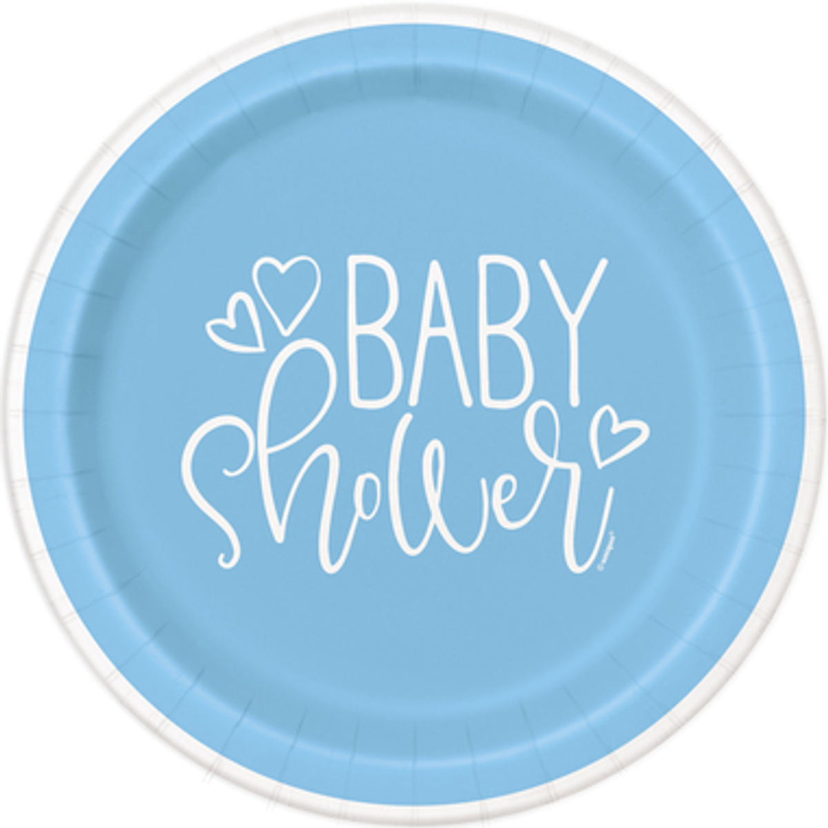 Blue Hearts, Baby Shower,Tallerkener, 8 stk