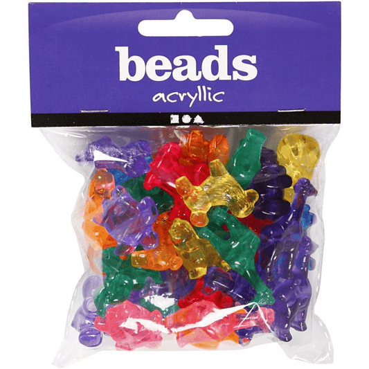 Beads, Plastperler Figurmix, Transparent, 125ml