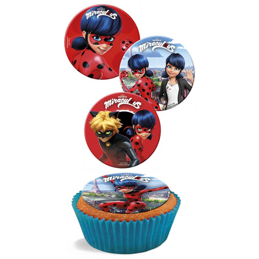 Miraculous Ladybug Muffinsbilder, 16 stk 