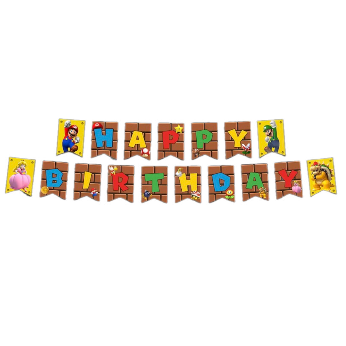 Super Mario happy birthday banner2