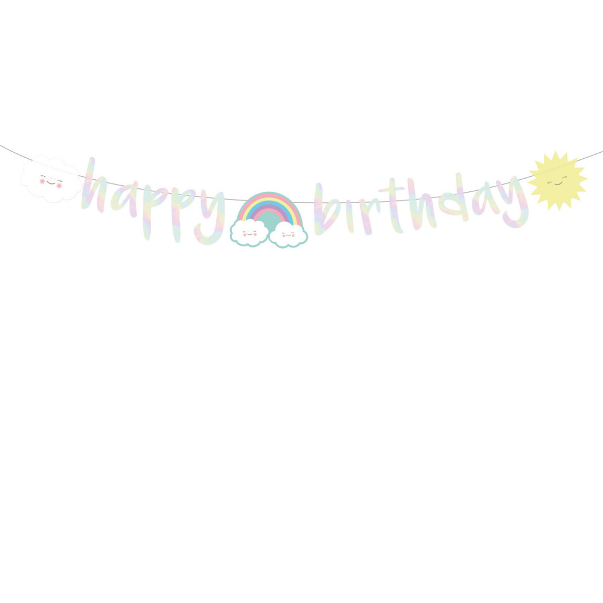 Regnbue Happy Birthday Banner, 180 cm