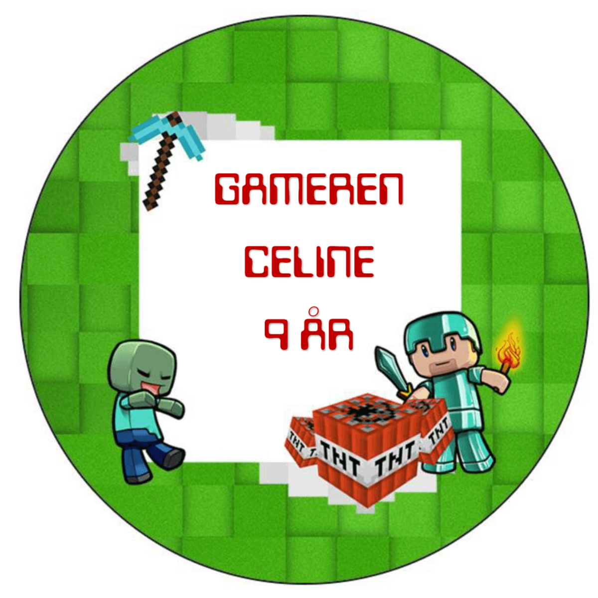 Minecraft, Kakebilde, 20 cm