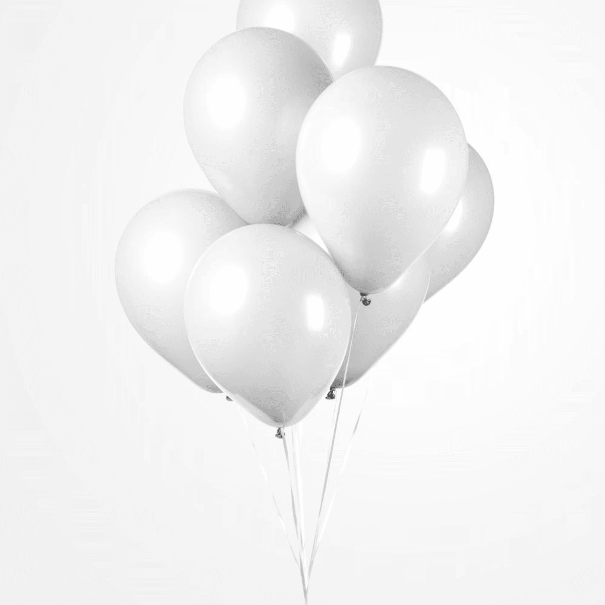 Ballonger, White, 10 stk