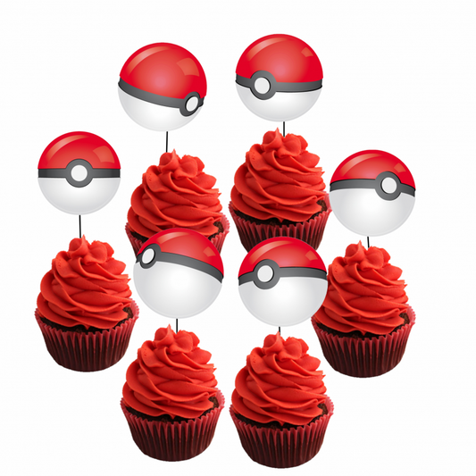 Pokeball, Cupcaketoppers, 8 stk