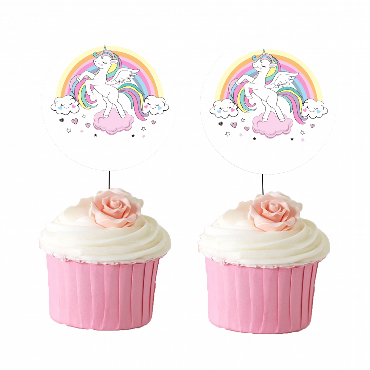 Unicorn, Cupcaketoppers, 8 stk