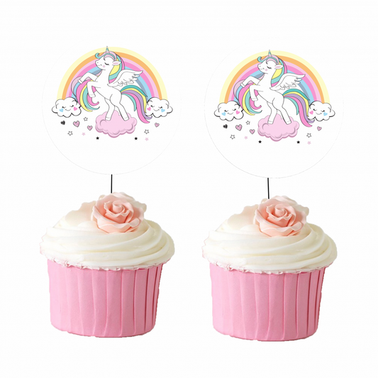 Unicorn, Cupcaketoppers, 8 stk